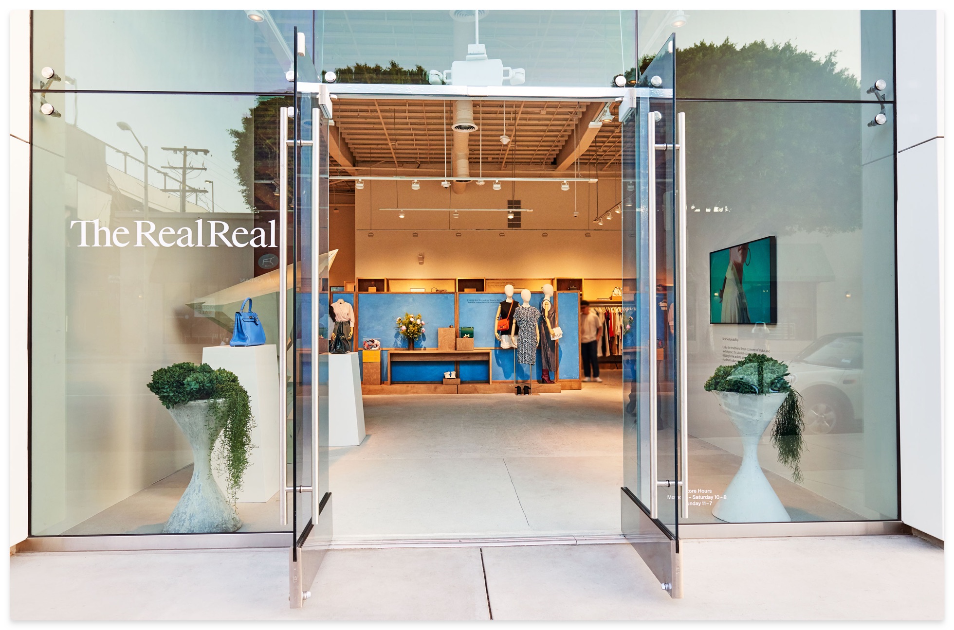 The entrance of The RealReal store